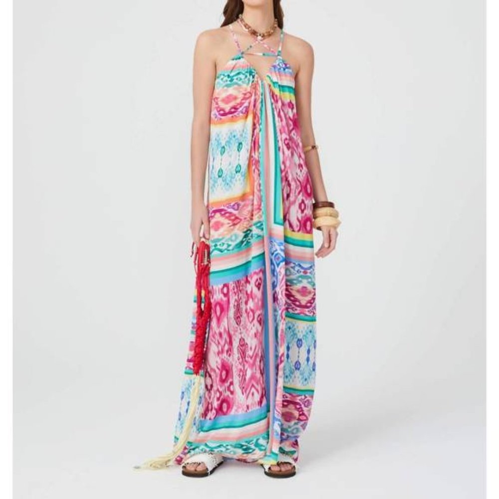 SFIZIO Long Maxi Dress in Summer Tribu' Print